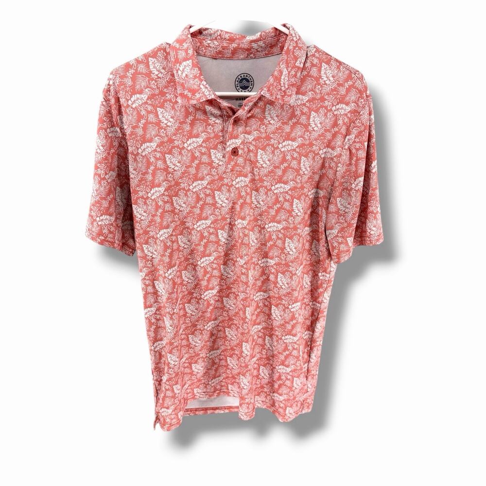 Flag & Anthem Polo Shirt Golf Fredco‎ MadeFlex Floral Print Men's S